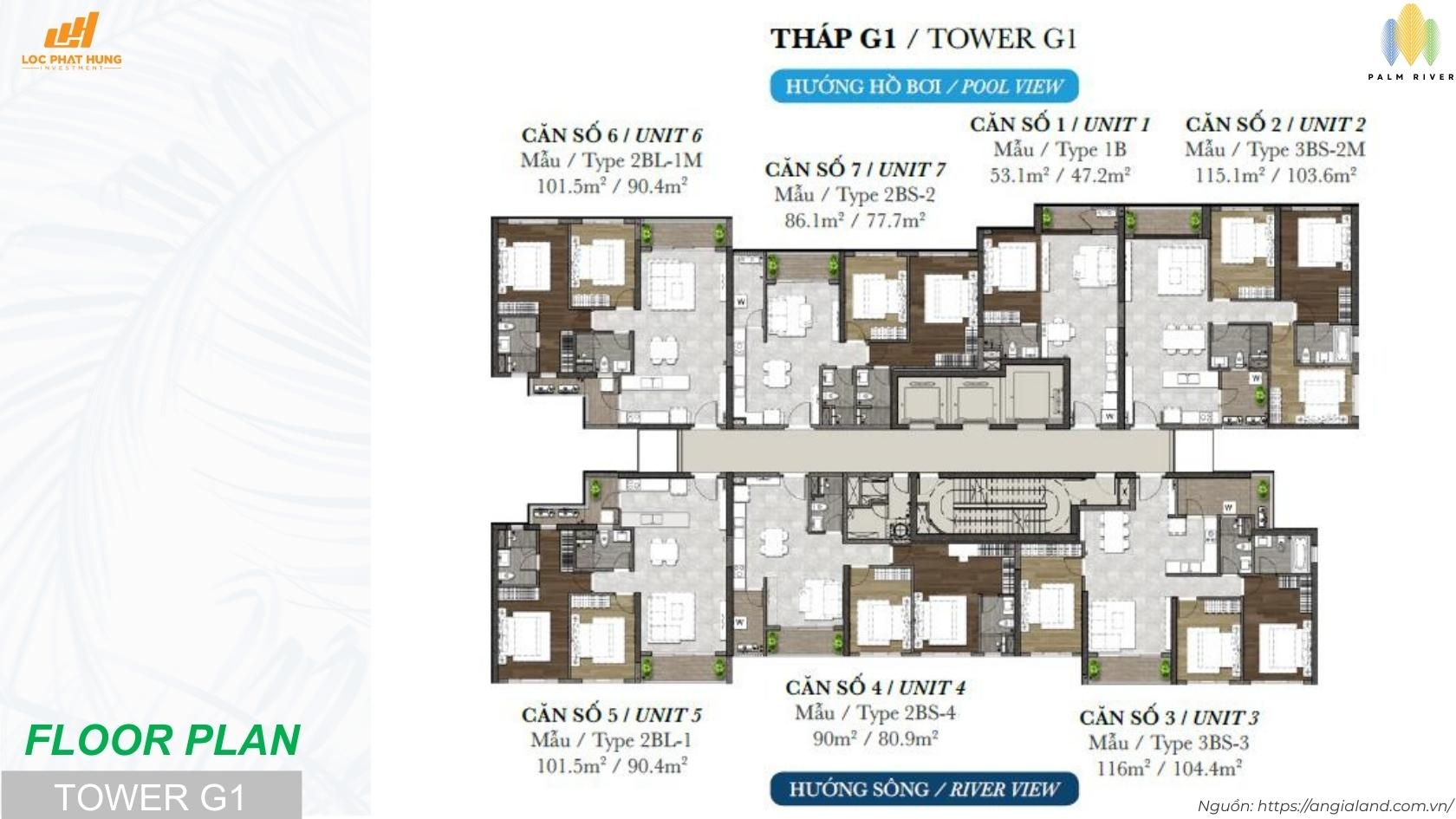 Mặt Bằng Tầng Điển Hình Tháp G1 Dự Án Palm River Quan 2 (2)