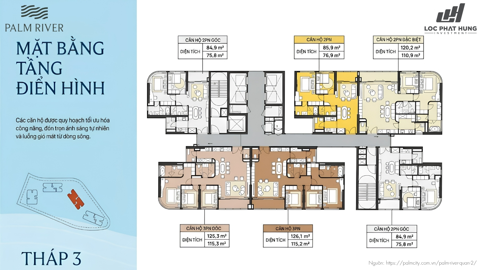 Mặt Bằng Tầng Điển Hình Dự Án Căn Hộ Chung Cư Palm River