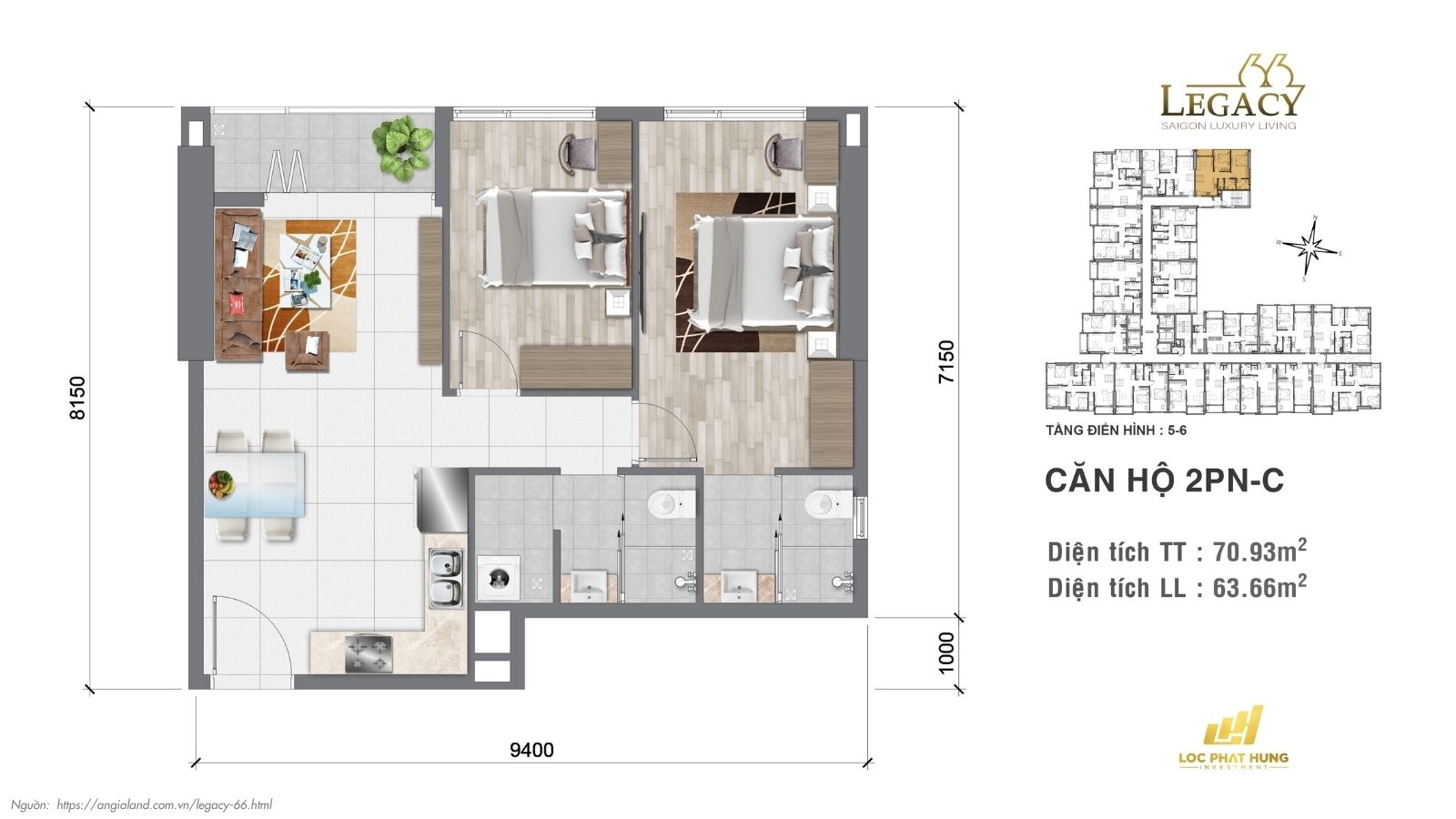 Thiết kế căn hộ | Tầng 5-6 Chung cư Legacy 66, quận 5