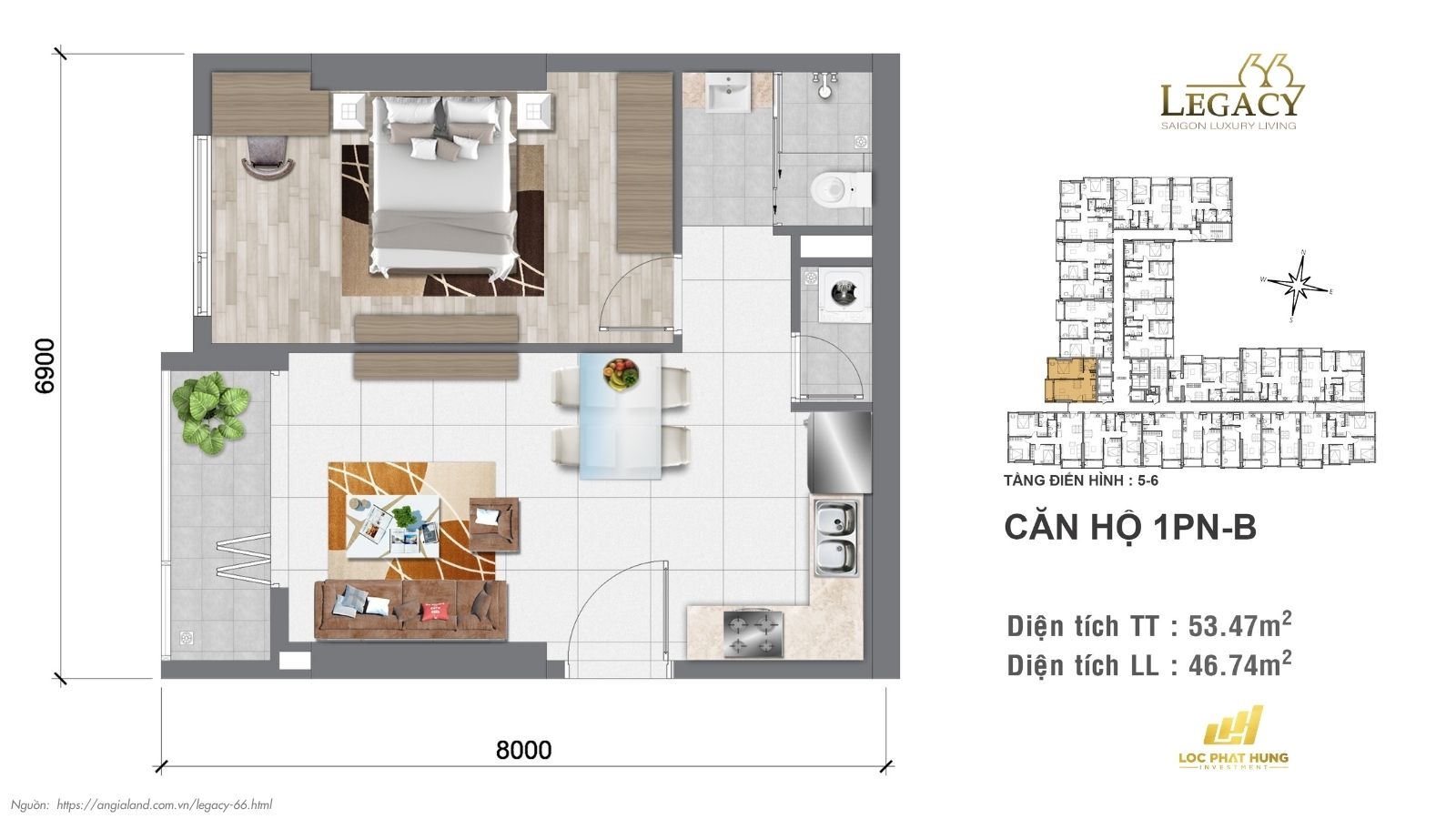 Thiết kế căn hộ | Tầng 5-6 Chung cư Legacy 66, quận 5