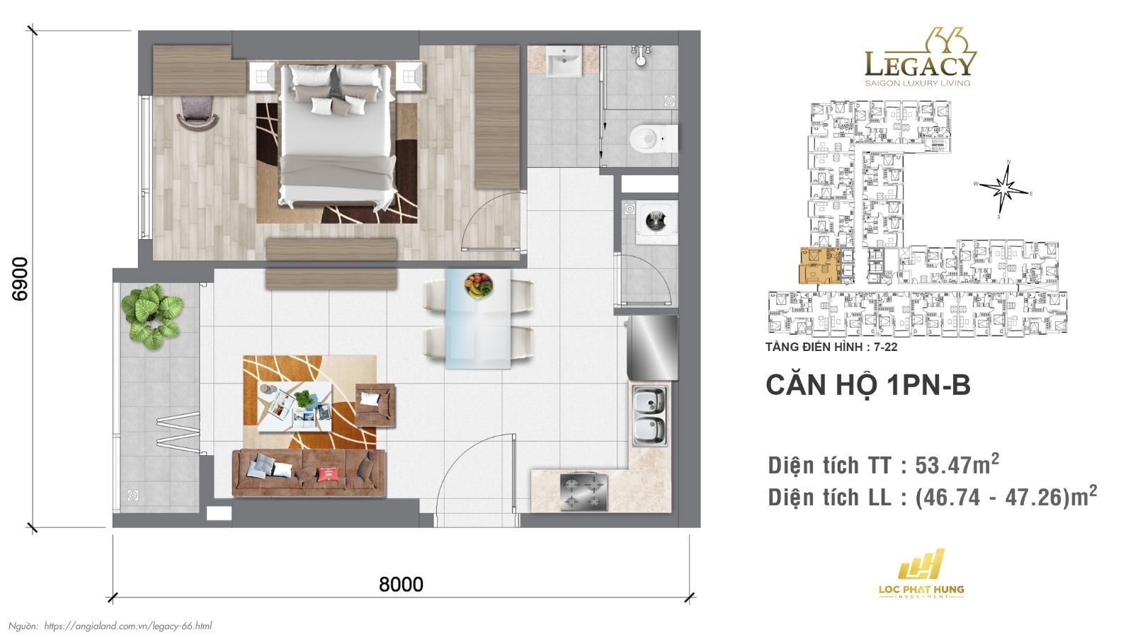 Thiết kế căn hộ | Tầng 7-22 Chung cư Legacy 66, quận 5