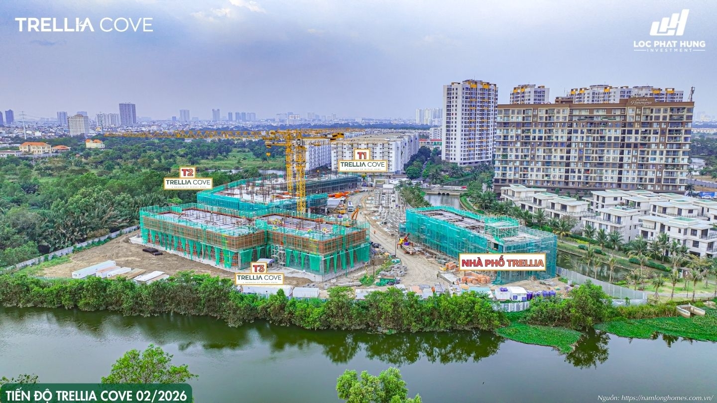 Cập Nhật Tiến độ Phân Khu Trellia Cove Mizuki Park T2/2026