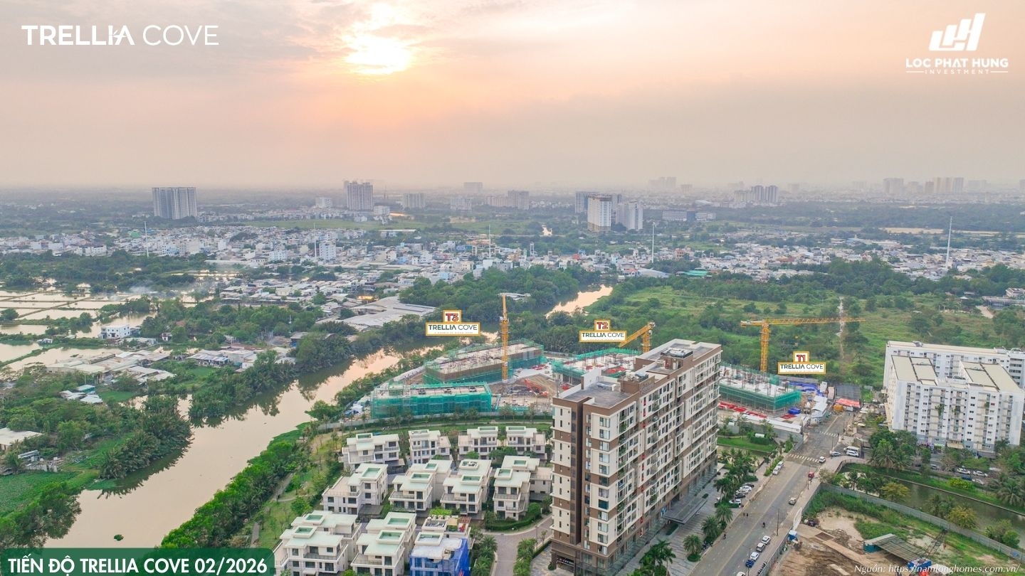 Cập Nhật Tiến độ Phân Khu Trellia Cove Mizuki Park T2/2026