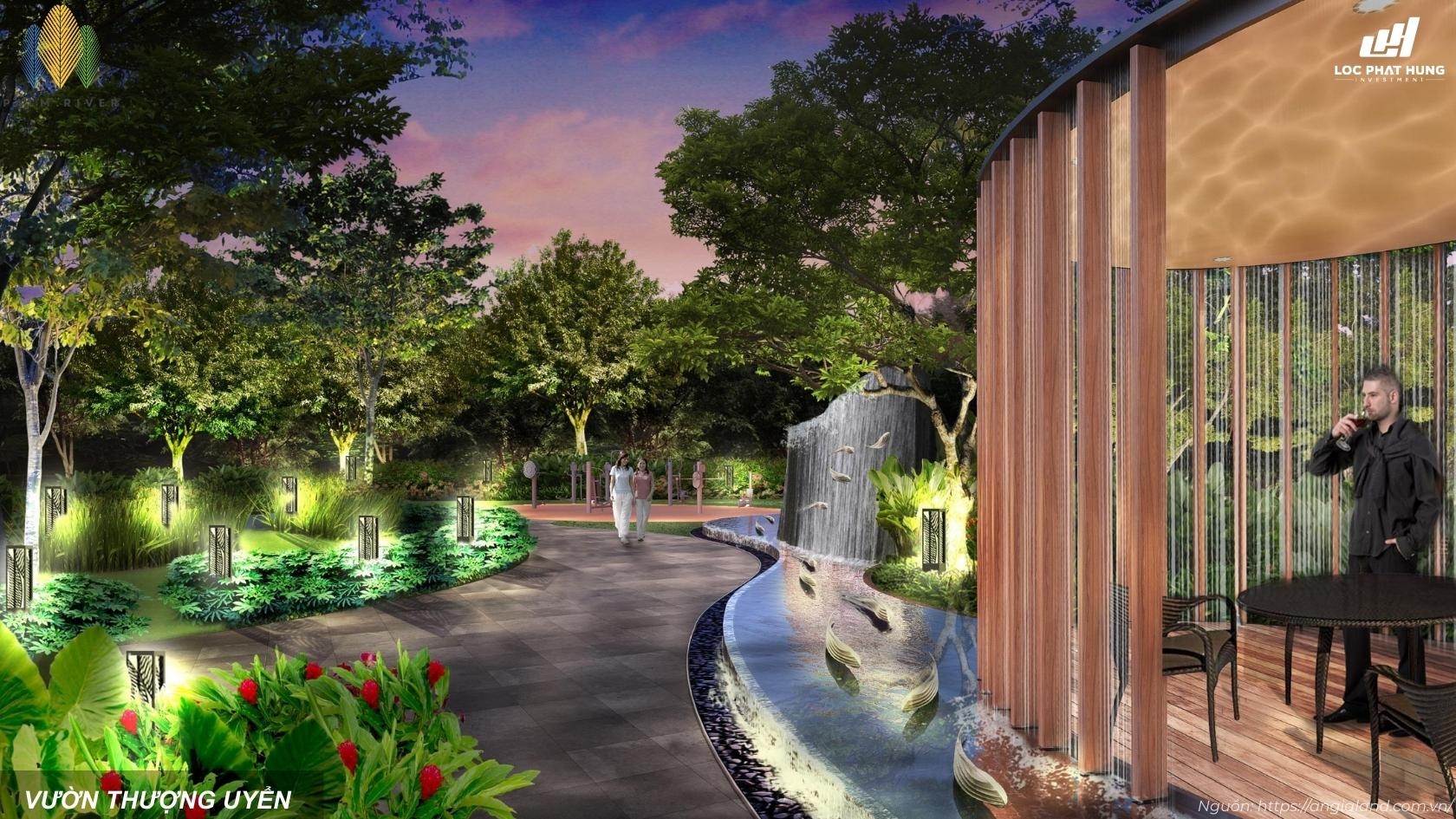 Vườn thượng uyển cảnh quan sân vườn Palm River Quận 2