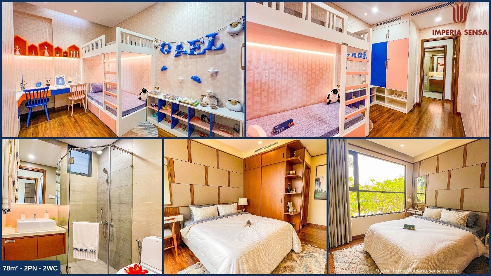 Thiết kế sang trọng căn hộ mẫu 78m2 dự án Imperia Sensa MIK