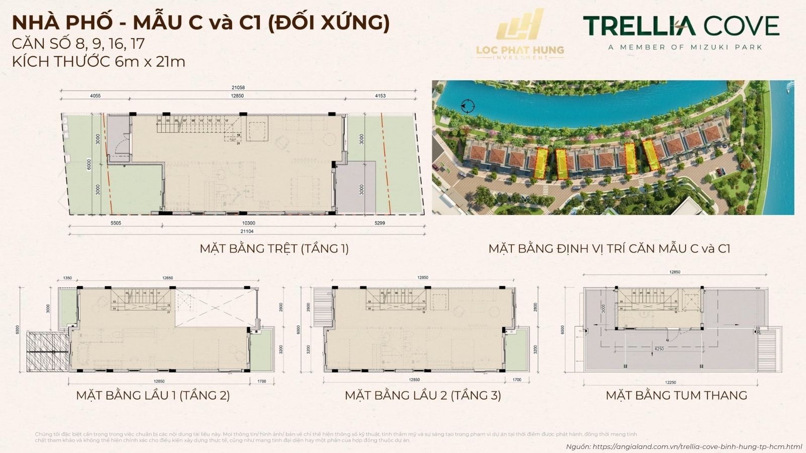 Layout nhà phố liền kề Trellia Cove