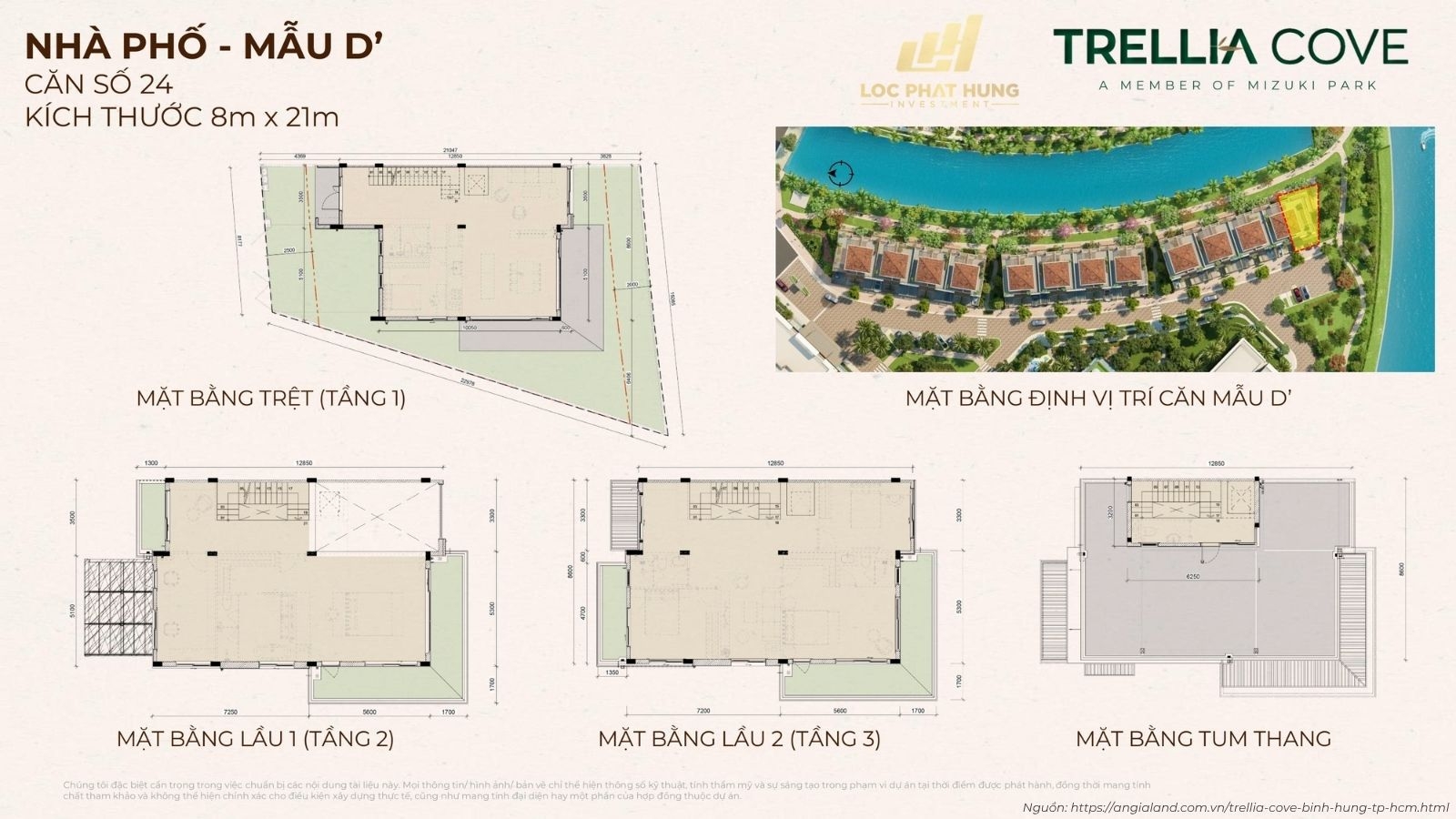 Layout nhà phố liền kề Trellia Cove