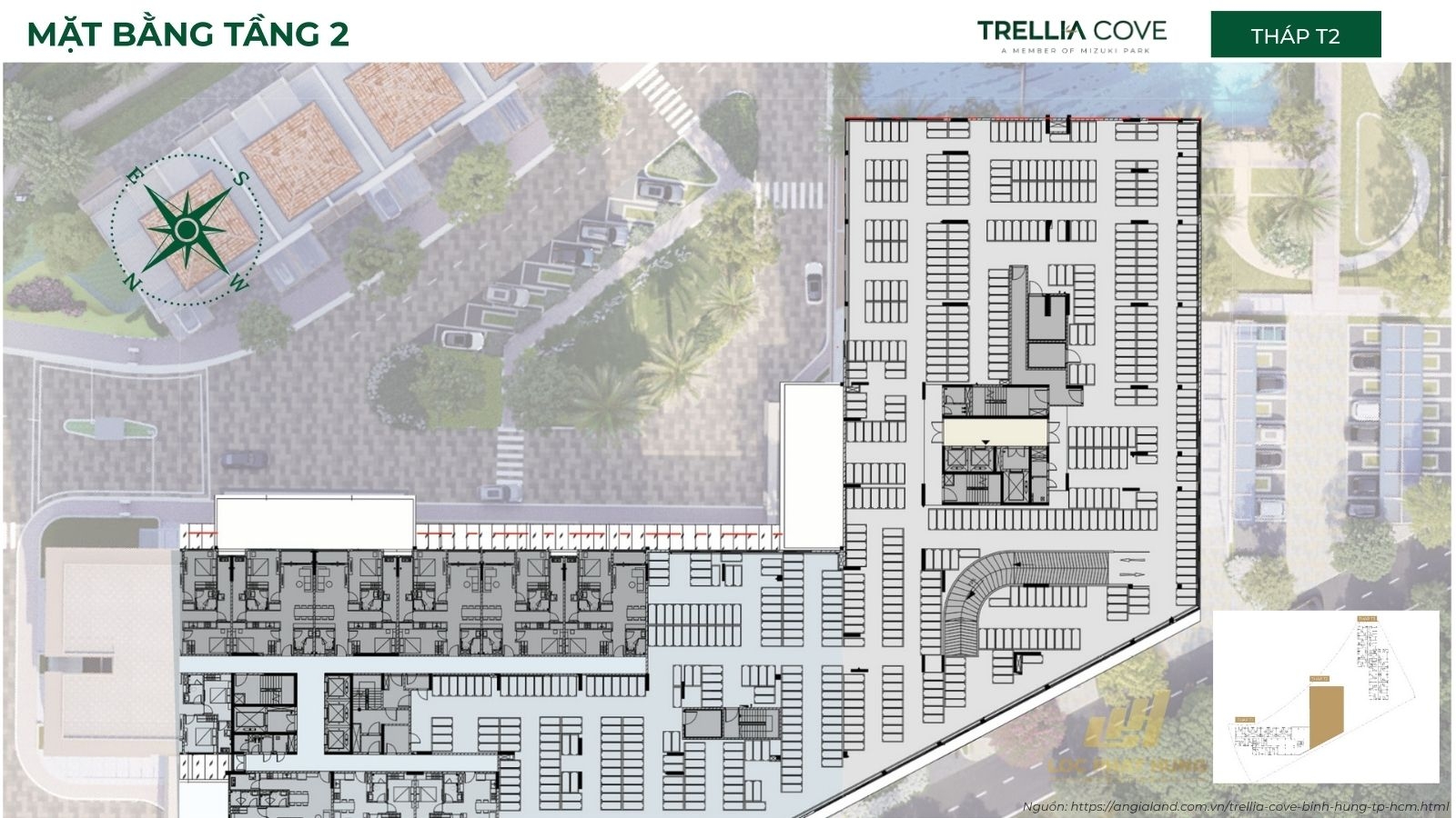 Mặt bằng tháp T2 Trellia Cove