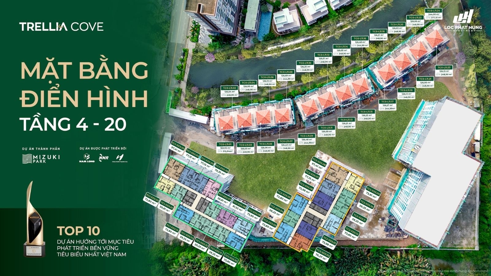 Mặt bằng tổng thể nhà phố liền kề Trellia Cove