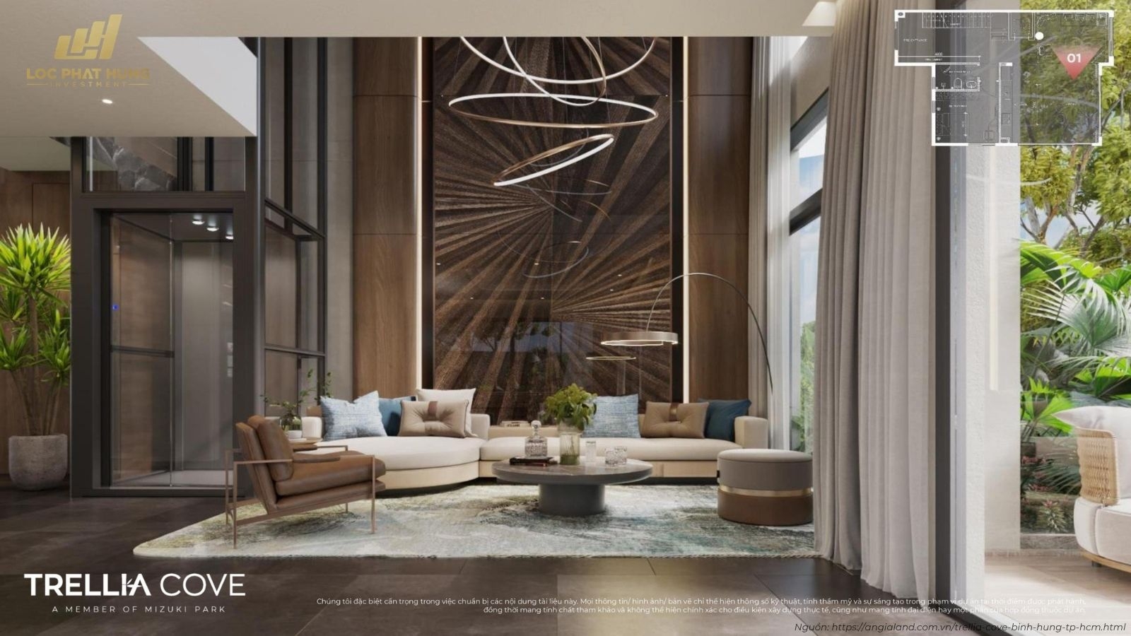 Phối cảnh nội thất nhà phố liền kề Trellia Cove