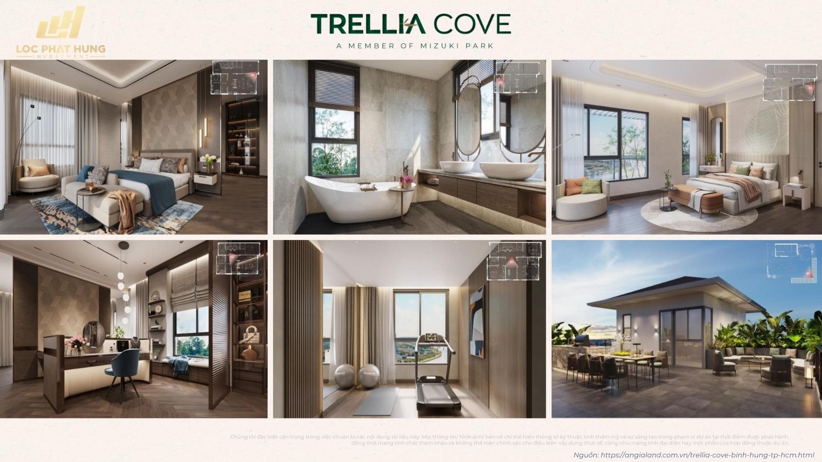 Phối cảnh nội thất nhà phố liền kề Trellia Cove