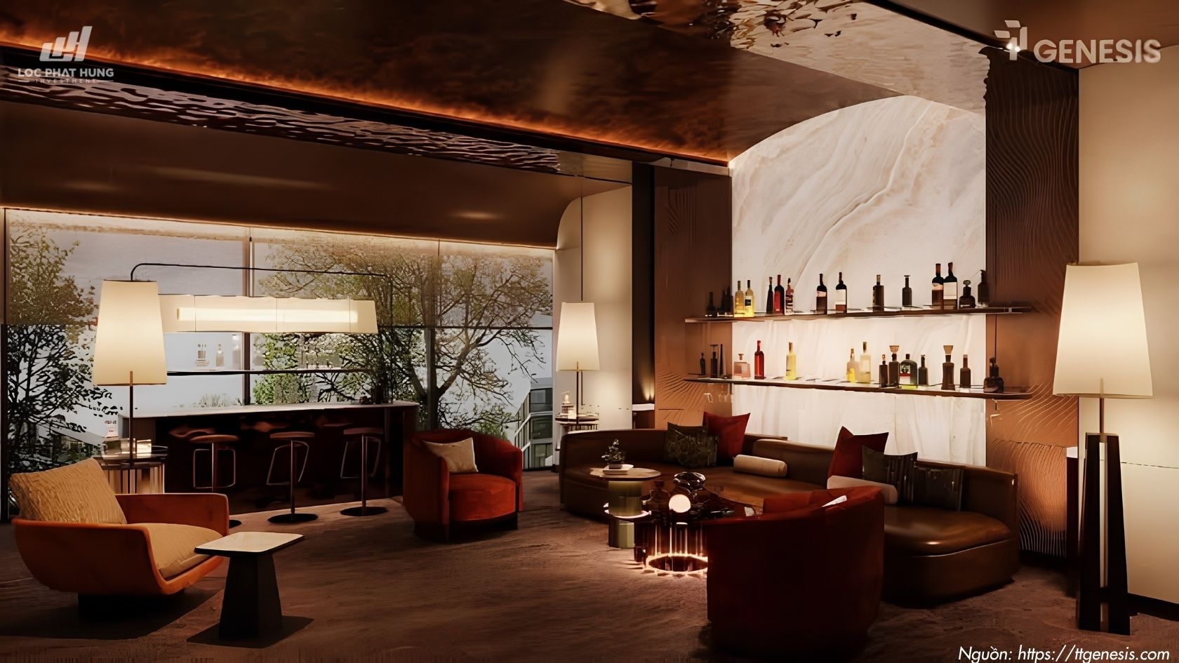 Phòng Cigar Lounge & Wine Bar quý phái TT Genesis