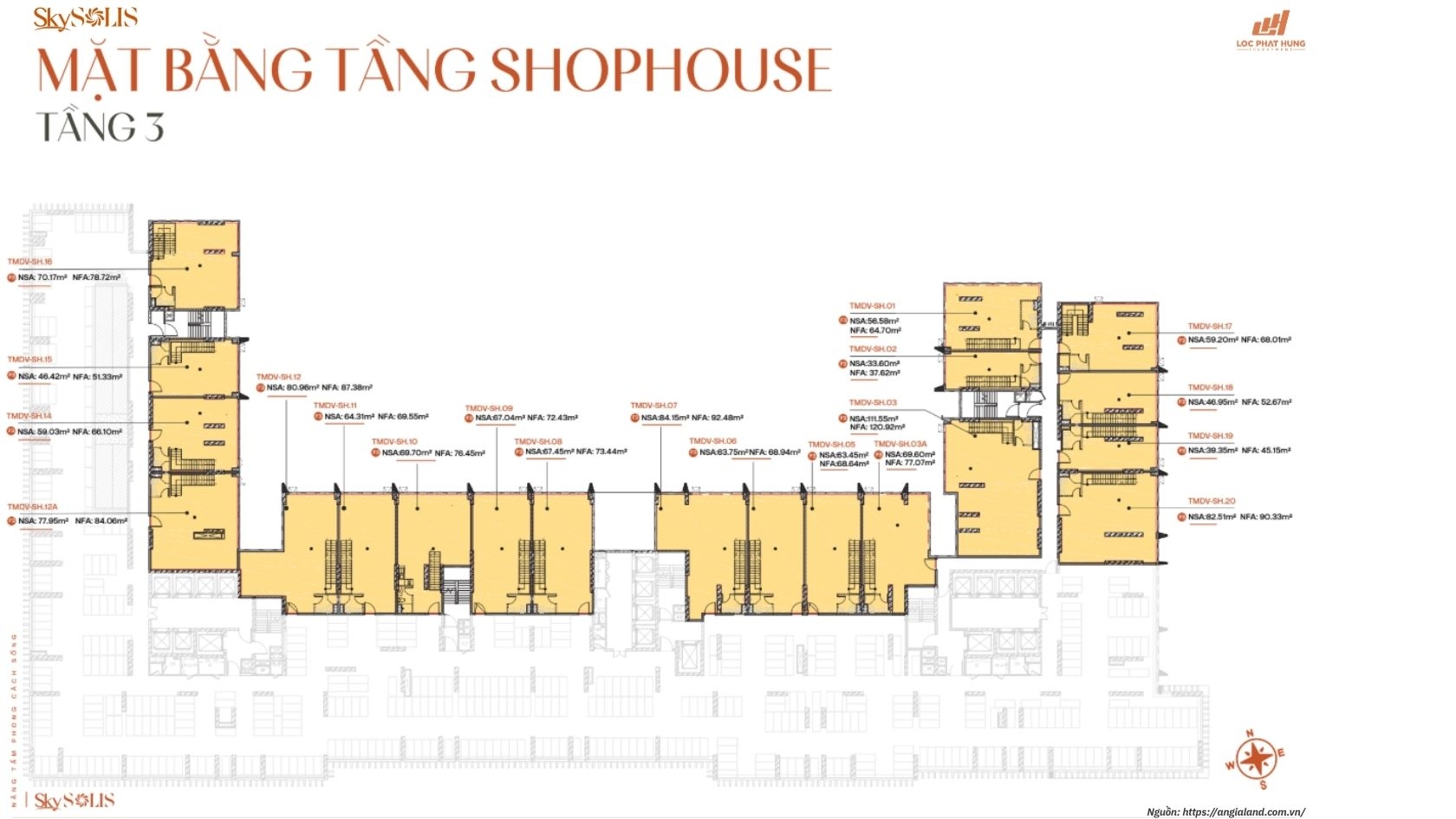 Mặt Bằng Shophouse Sky Solis