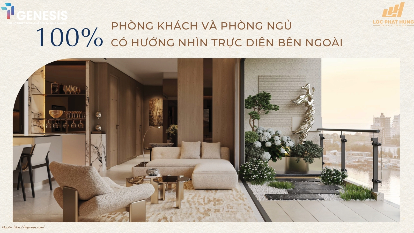 Thiết Kế Phòng Khách Phòng Ngủ View Trực Diện TT Genesis