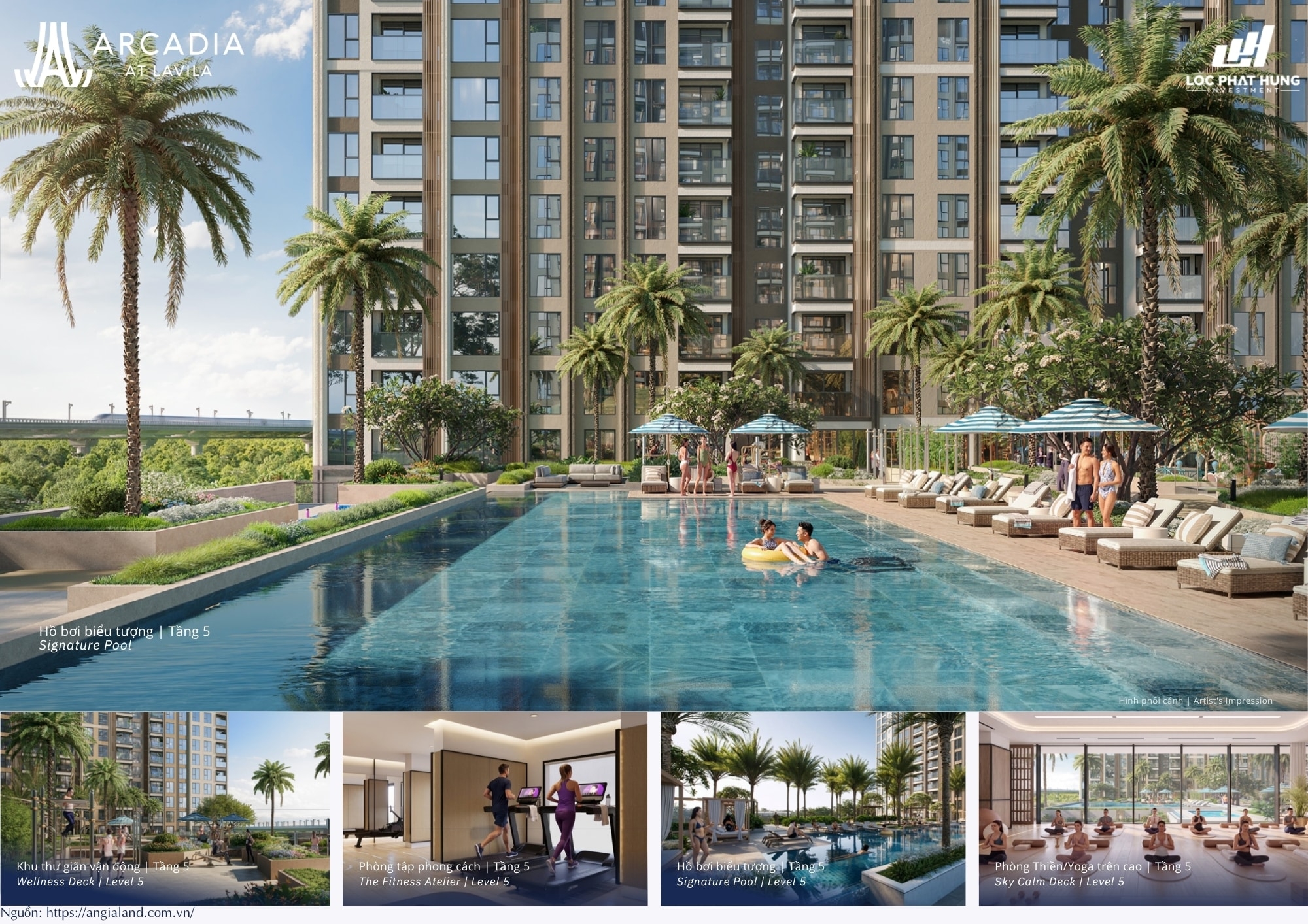 Hồ Bơi Biểu Tượng Signature Pool Tầng 5 Arcadia At Lavila Nhà Bè