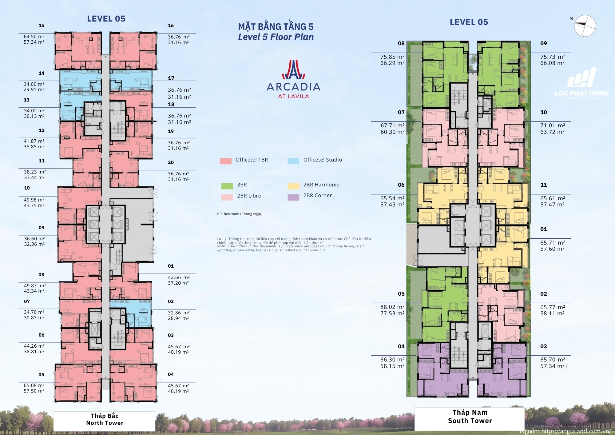 Mặt Bằng Tằng 5 Căn Hộ Officetel Arcadia At Lavila Nhà Bè
