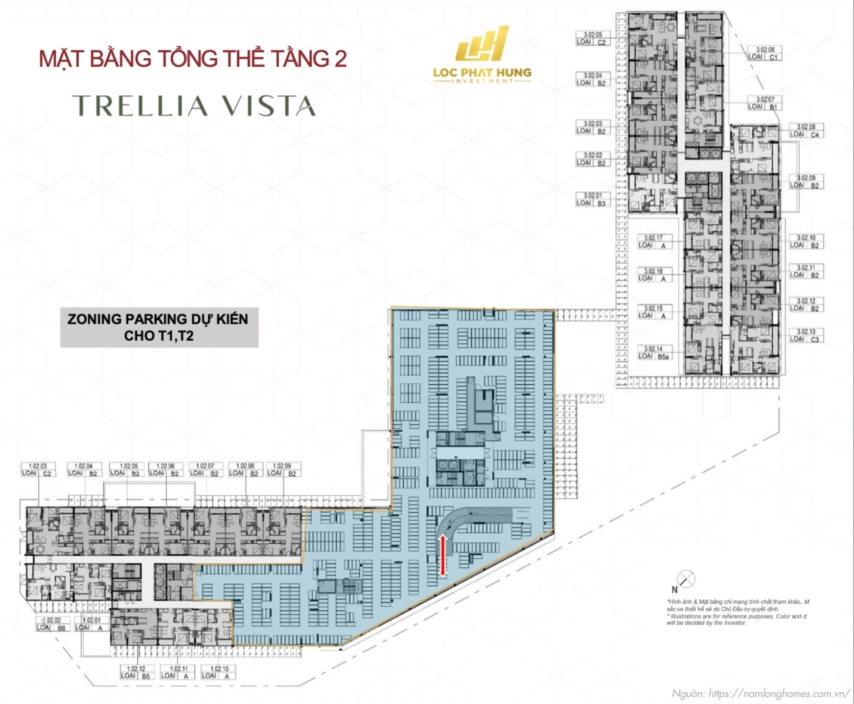 Mặt bằng tổng thể Trellia Vista | Tầng 2