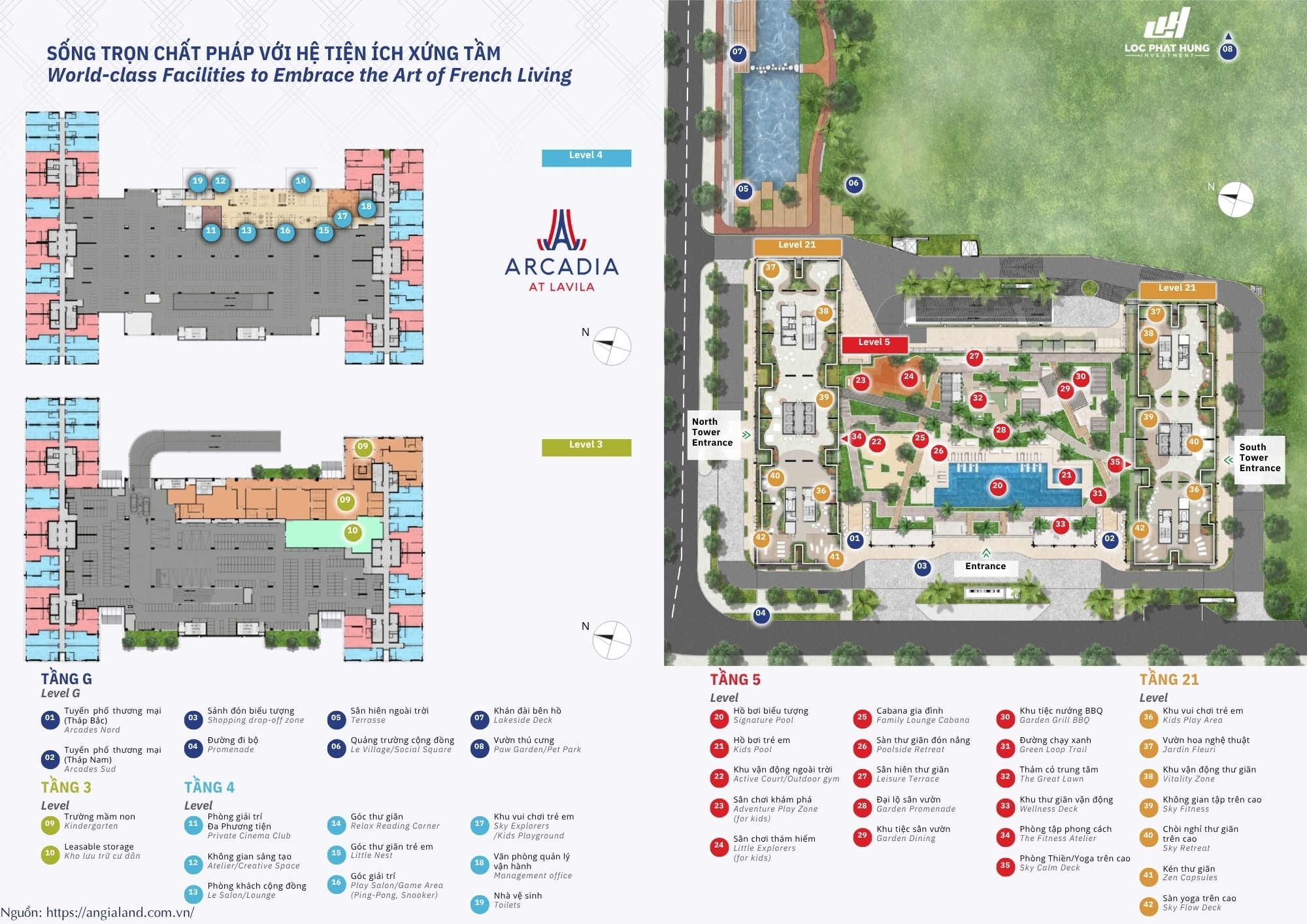 Mặt Bằng Tiện Ích Arcadia At Lavila Nhà Bè