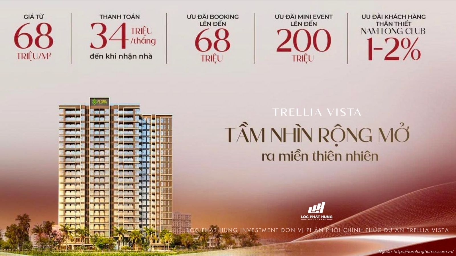 Tổng quan giá bán và chính sách ưu đãi đột phá căn hộ Trellia Vista