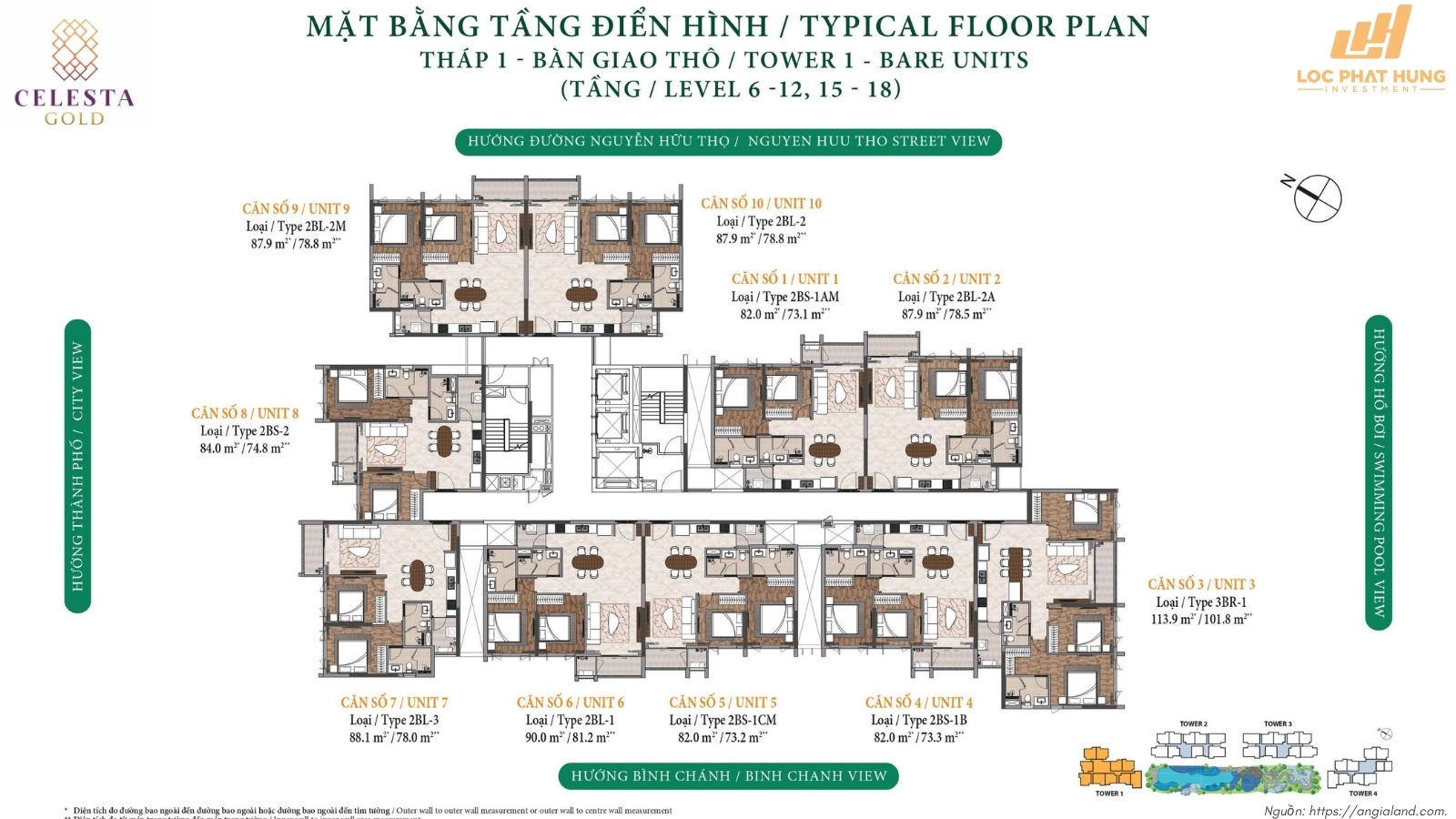 Mặt Bằng Tổng Thể Tầng Căn Hộ Chung Cư Celesta Gold