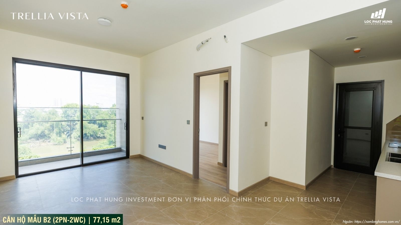 Nhà mẫu Trellia Vista loại 2PN-2WC | Diện tích 77,15m2