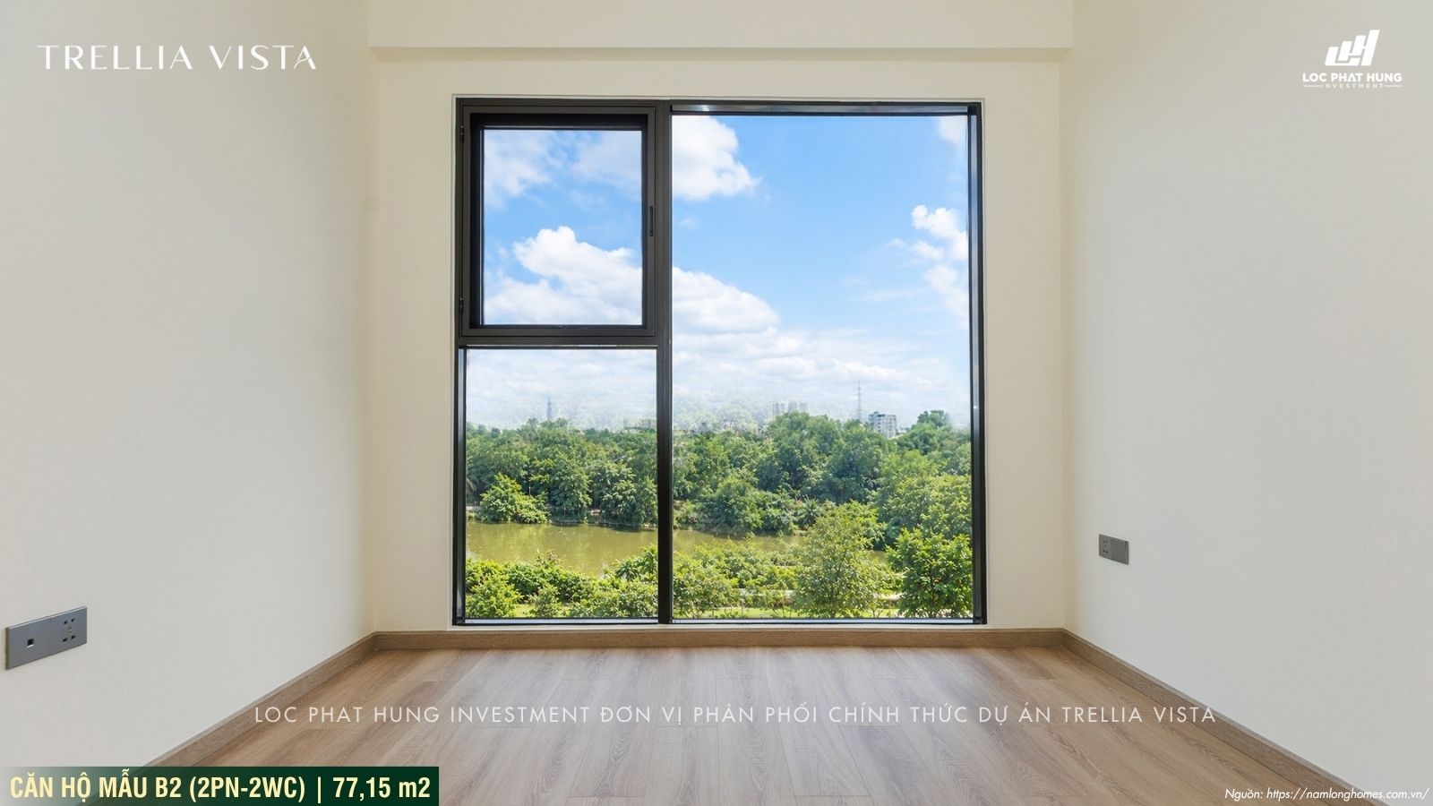 Nhà mẫu Trellia Vista loại 2PN-2WC | Diện tích 77,15m2