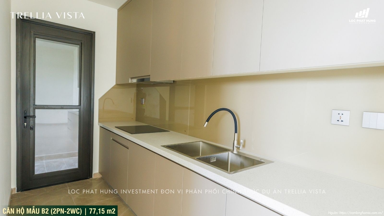 Nhà mẫu Trellia Vista loại 2PN-2WC | Diện tích 77,15m2