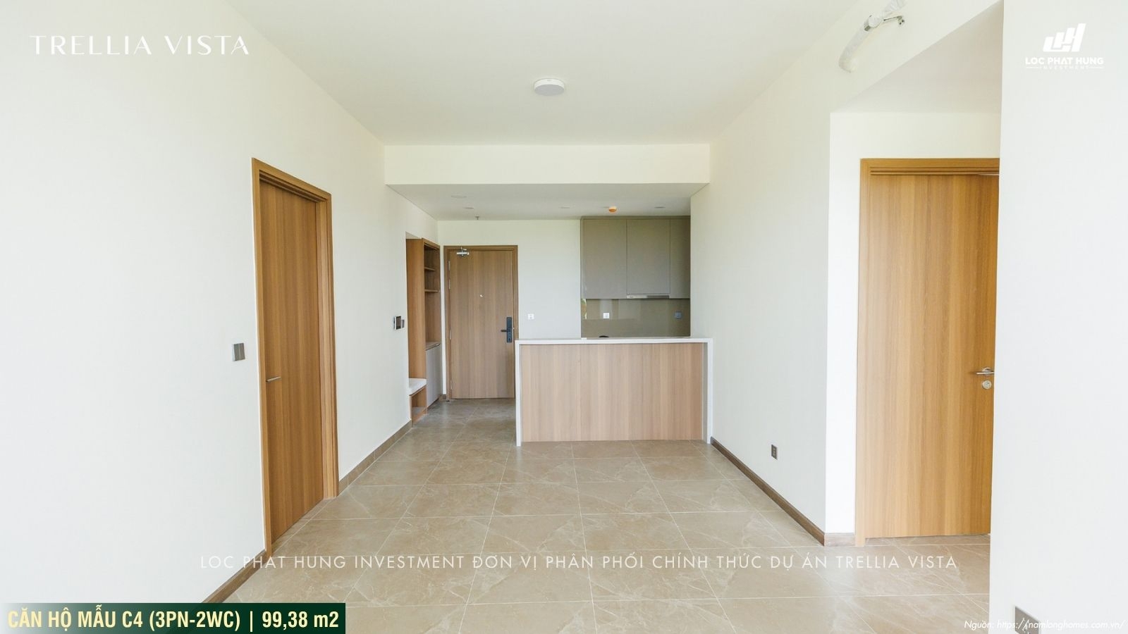 Nhà mẫu Trellia Vista loại 3PN-2WC | Diện tích 99,38m2