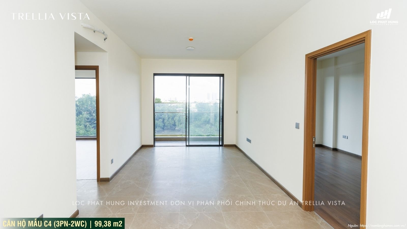 Nhà mẫu Trellia Vista loại 3PN-2WC | Diện tích 99,38m2