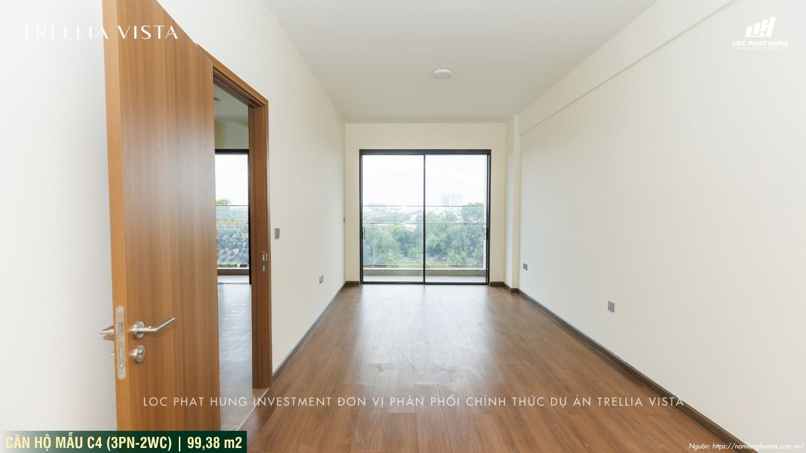 Nhà mẫu Trellia Vista loại 3PN-2WC | Diện tích 99,38m2